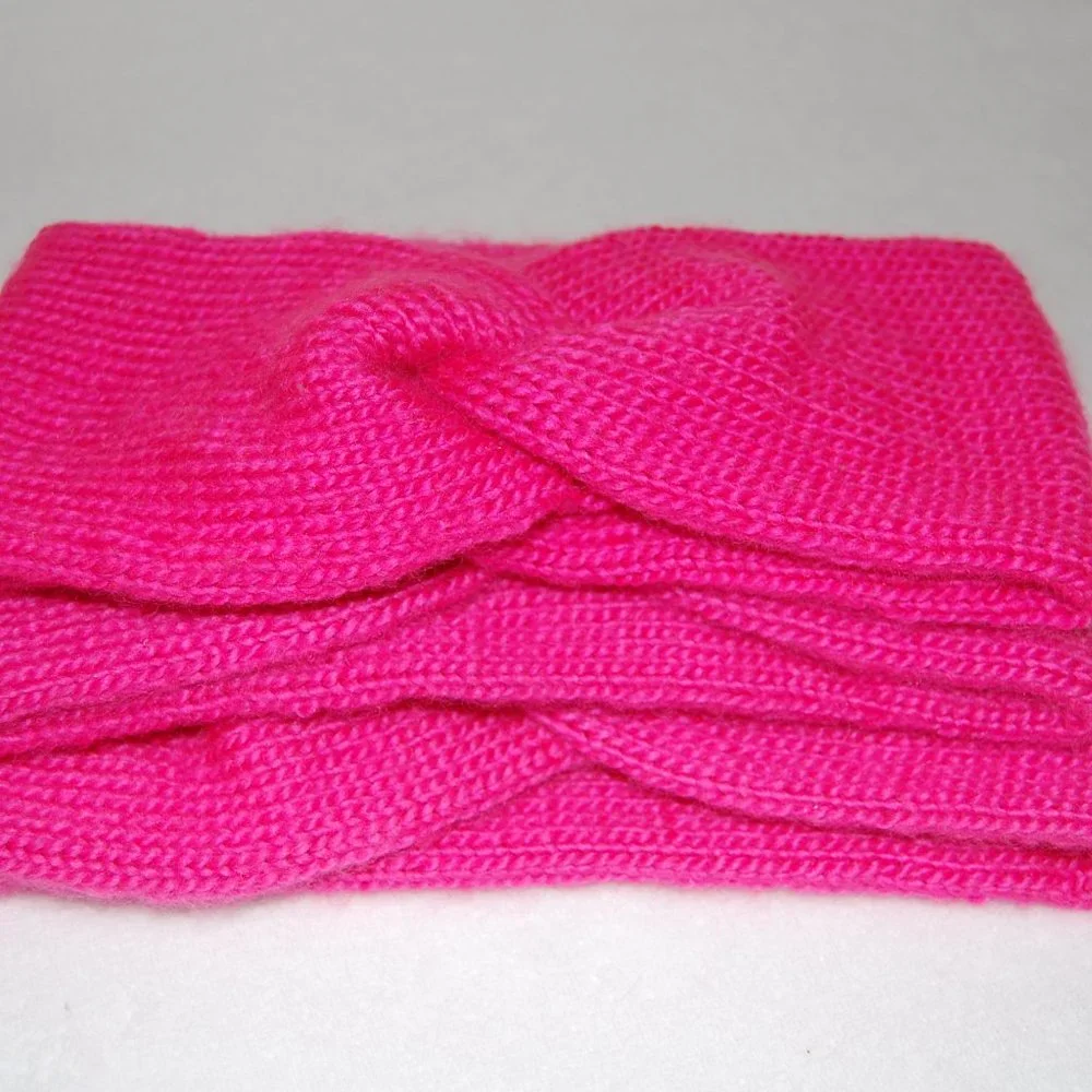 NEW Handmade Hot Pink Twist Headband, Double-Layer